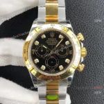 Custom Edition - AAA Replica Rolex Daytona 1:1 Noob Factory 4130 Two Tone Black Diamond